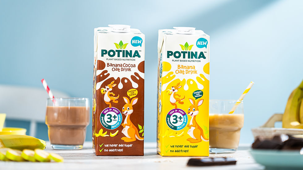 New banana oat drink for children, Potina, launches in UK