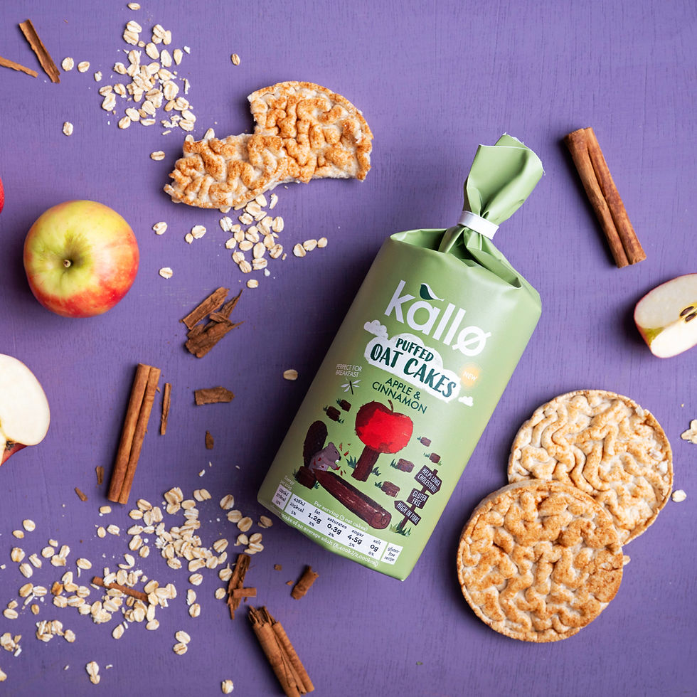 Kallø expands breakfast snack line with Apple & Cinnamon Puffed Oat Cakes