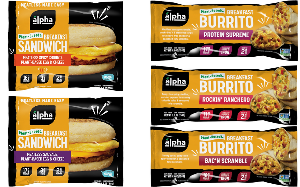 Alpha Foods launches five new plant-based breakfast products