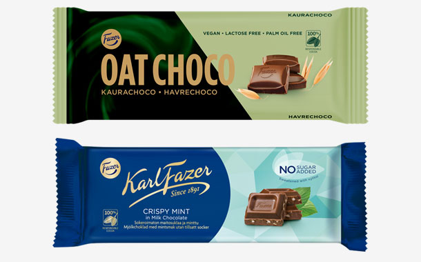 Fazer to release plant-based and no-added-sugar chocolate bars